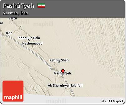 Shaded Relief 3D Map of Pashū'īyeh