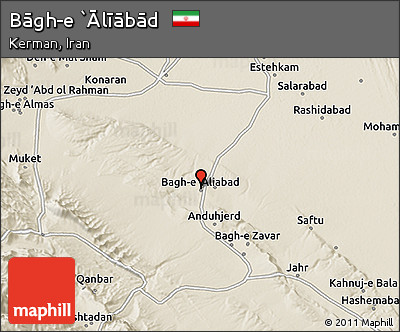 Shaded Relief 3D Map of Bāgh-e `Ālīābād