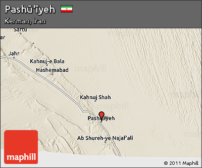 Shaded Relief 3D Map of Pashū'īyeh