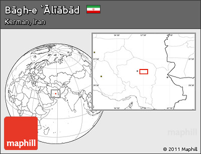 Blank Location Map of Bāgh-e `Ālīābād