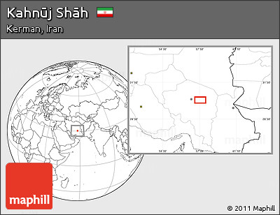 Blank Location Map of Kahnūj Shāh
