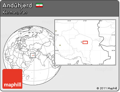 Blank Location Map of Andūhjerd