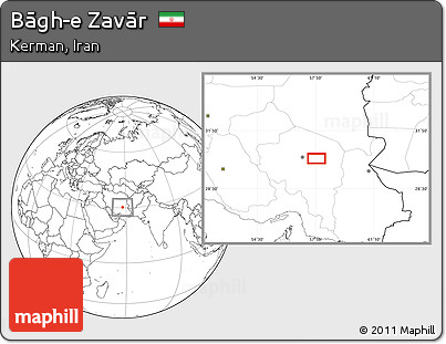 Blank Location Map of Bāgh-e Zavār