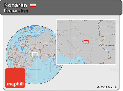 Gray Location Map of Konārān