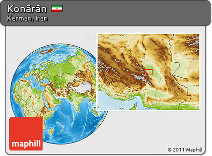 Physical Location Map of Konārān