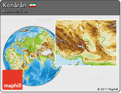 Physical Location Map of Konārān