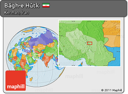 Political Location Map of Bāgh-e Hūtk