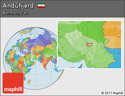 Political Location Map of Andūhjerd