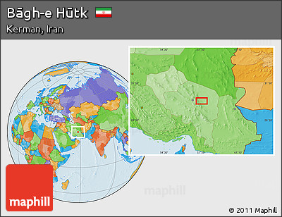Political Location Map of Bāgh-e Hūtk