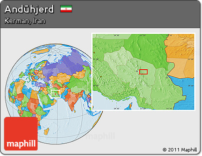 Political Location Map of Andūhjerd