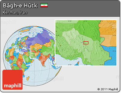 Political Location Map of Bāgh-e Hūtk