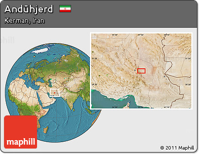 Satellite Location Map of Andūhjerd
