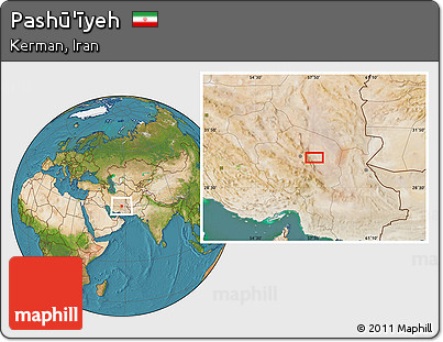 Satellite Location Map of Pashū'īyeh
