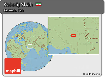 Savanna Style Location Map of Kahnūj Shāh