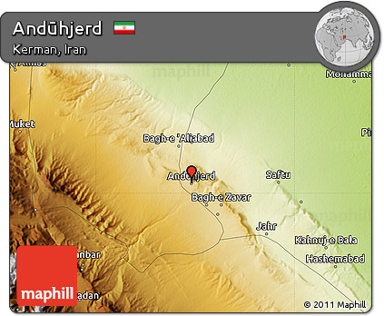 Physical Map of Andūhjerd