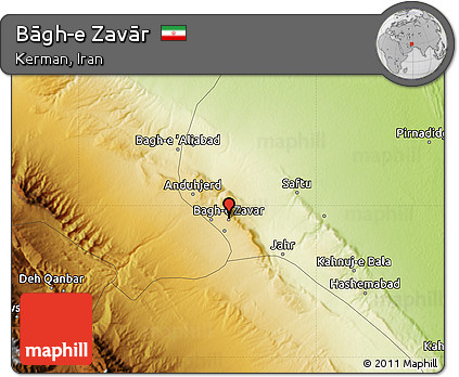Physical Map of Bāgh-e Zavār