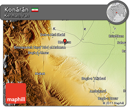 Physical Map of Konārān