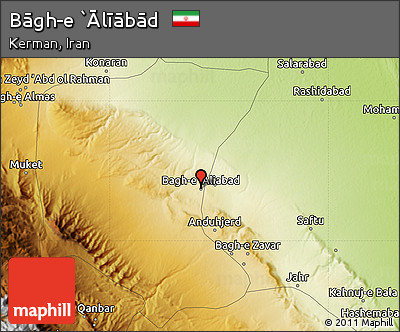 Physical Map of Bāgh-e `Ālīābād