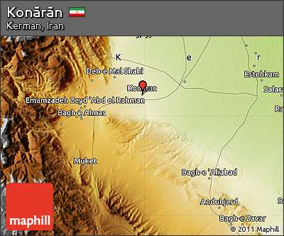 Physical Map of Konārān