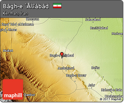 Physical Map of Bāgh-e `Ālīābād