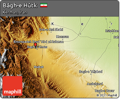 Physical Map of Bāgh-e Hūtk