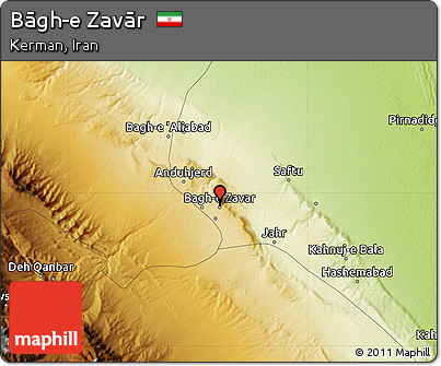 Physical Map of Bāgh-e Zavār