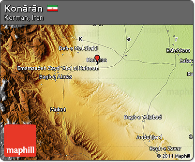 Physical Map of Konārān