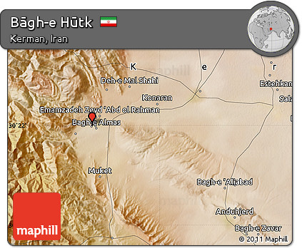 Satellite Map of Bāgh-e Hūtk