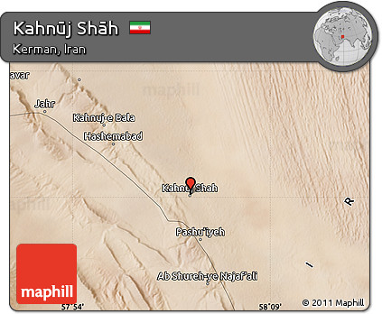 Satellite Map of Kahnūj Shāh