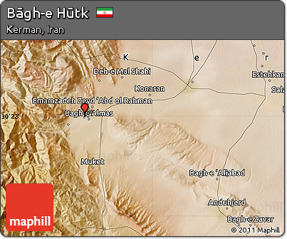 Satellite Map of Bāgh-e Hūtk