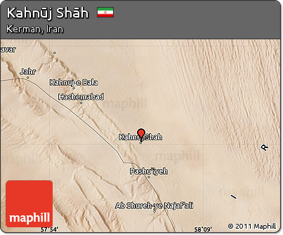 Satellite Map of Kahnūj Shāh