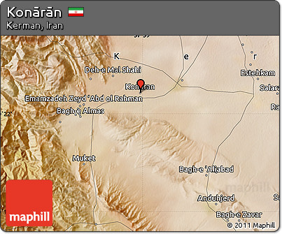 Satellite Map of Konārān
