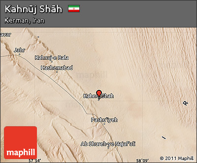 Satellite Map of Kahnūj Shāh