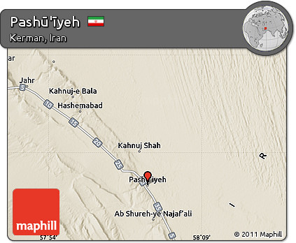 Shaded Relief Map of Pashū'īyeh