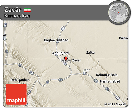 Shaded Relief Map of Zavār