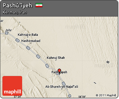 Shaded Relief Map of Pashū'īyeh