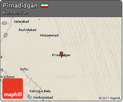 Shaded Relief Map of Pīrnadīdgān