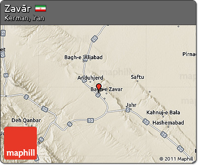 Shaded Relief Map of Zavār
