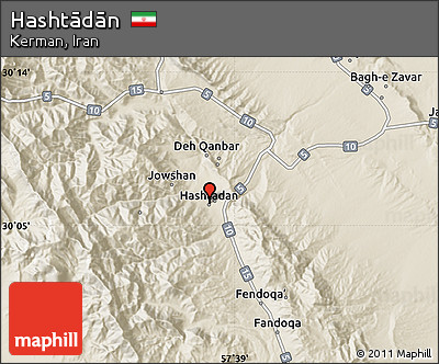 Shaded Relief Map of Hashtādān
