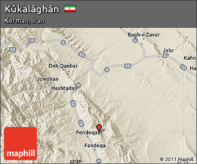 Shaded Relief Map of Kūkalāghān