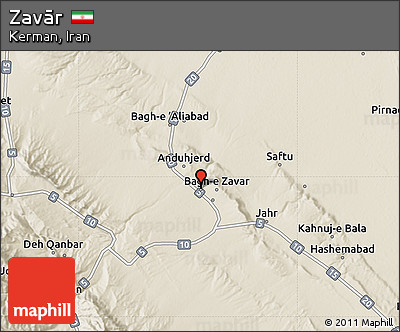 Shaded Relief Map of Zavār