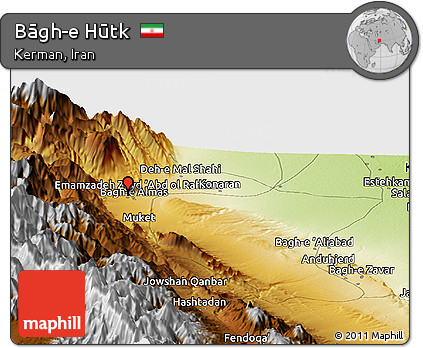 Physical Panoramic Map of Bāgh-e Hūtk