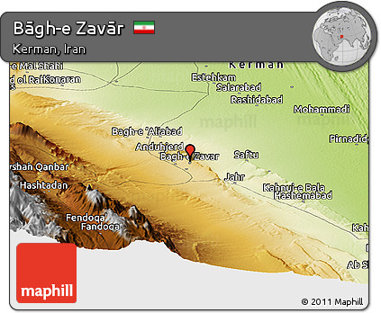 Physical Panoramic Map of Bāgh-e Zavār