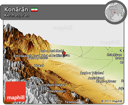 Physical Panoramic Map of Konārān