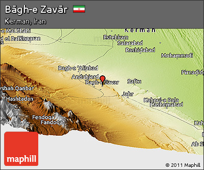 Physical Panoramic Map of Bāgh-e Zavār