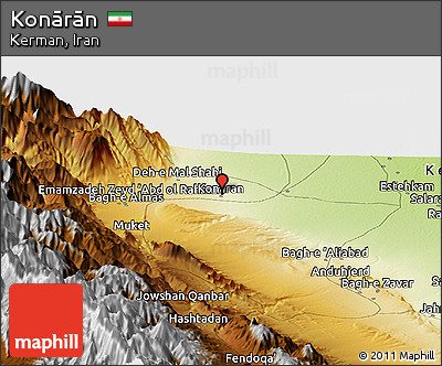 Physical Panoramic Map of Konārān