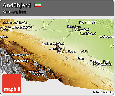 Physical Panoramic Map of Andūhjerd
