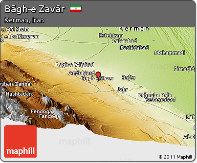 Physical Panoramic Map of Bāgh-e Zavār