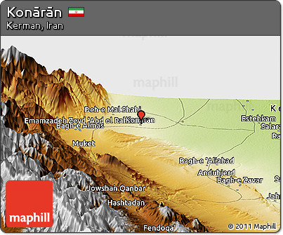 Physical Panoramic Map of Konārān