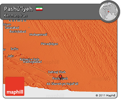 Political Panoramic Map of Pashū'īyeh
